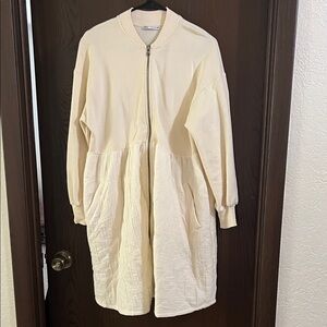 Zara Cream Bomber Jacket for Women